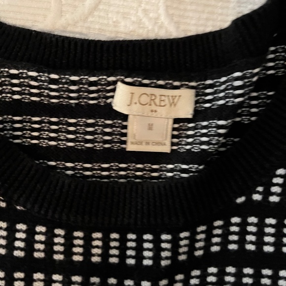 J. Crew Cotton Light Pullover Sweater, 3/4 Sleeves, Black + White, Small - Picture 6 of 11